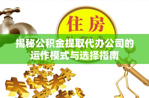 进贤揭秘公积金提取代办公司的运作模式与选择指南