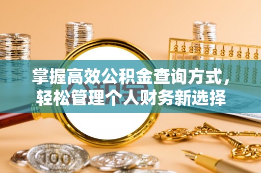 进贤掌握高效公积金查询方式，轻松管理个人财务新选择