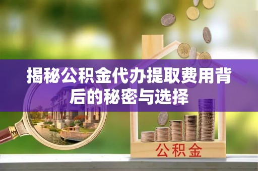 进贤揭秘公积金代办提取费用背后的秘密与选择