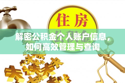 进贤解密公积金个人账户信息，如何高效管理与查询