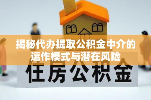 进贤揭秘代办提取公积金中介的运作模式与潜在风险